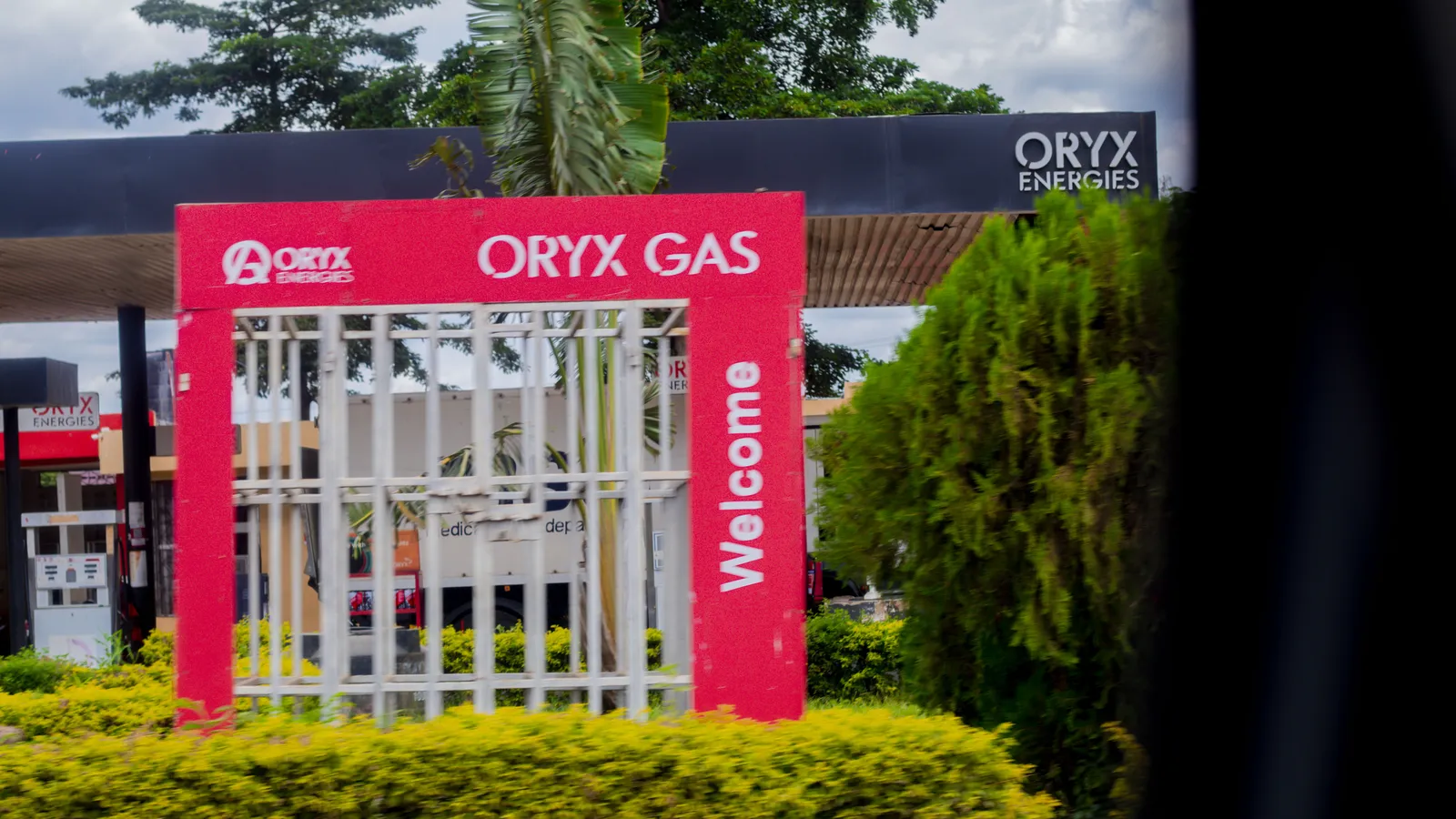 An Oryx Gas sign and Oryx Energies canopy at a filling station in Korogwe, Tanzania